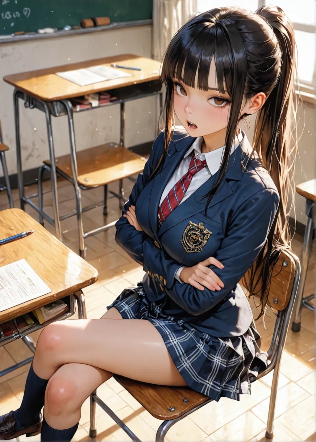 最恐いいんちょの絶対領域🩷(ねこ耳メイド)