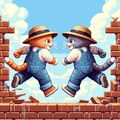 ドット絵風、走る猫の兄弟 3枚目