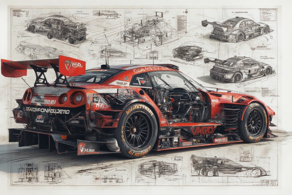 メカニカルイラストR35GT-R