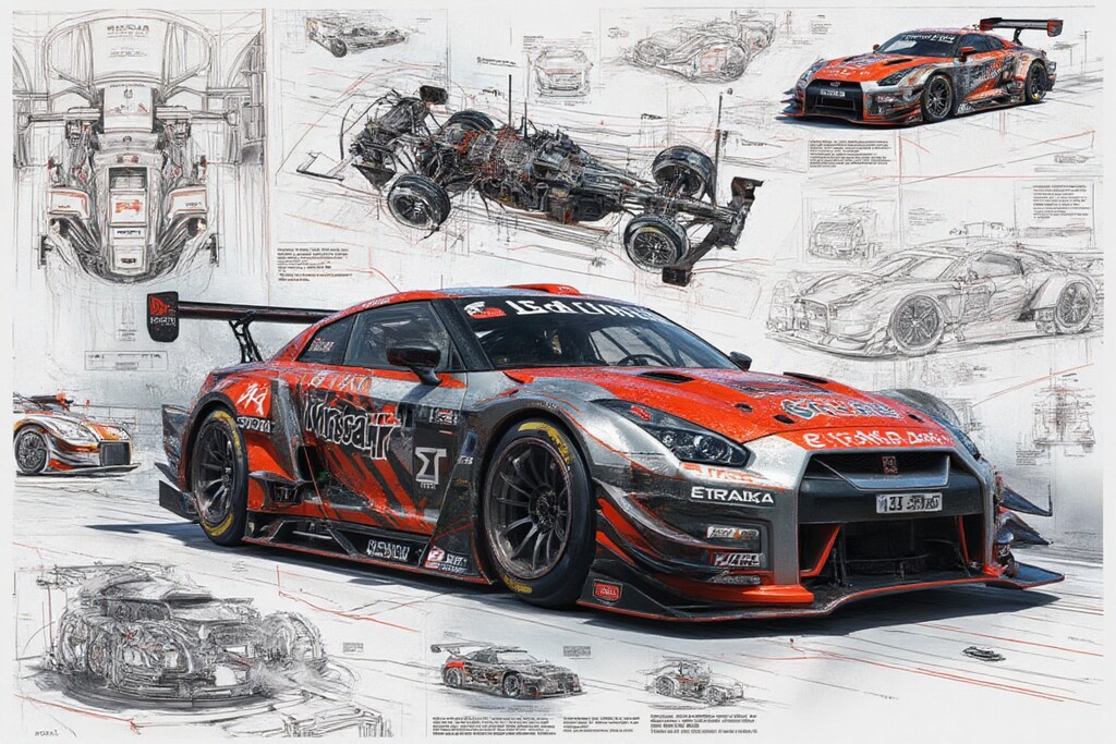 メカニカルイラストR35GT-R