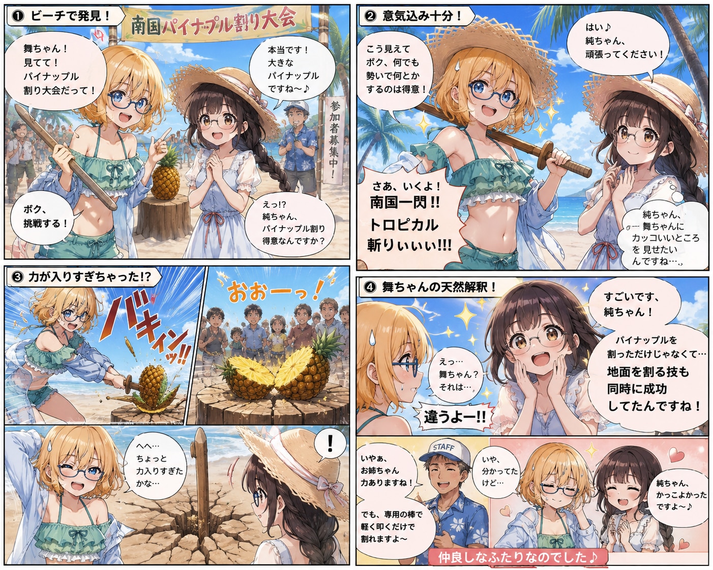 サマービーチで割る女