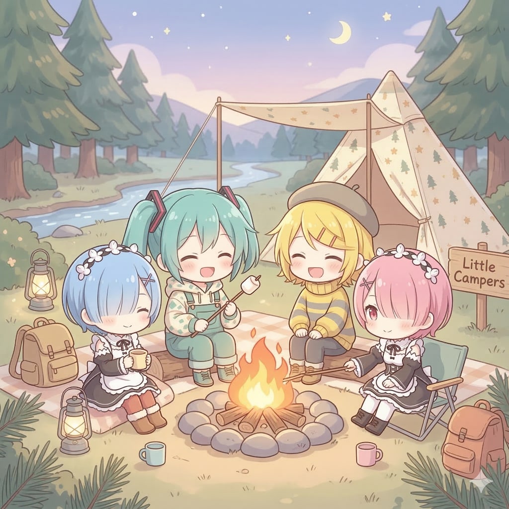 キャンプに来たミクちゃん達