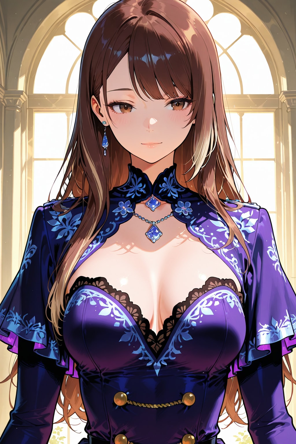 royal purple, formal ornate velvet tunic