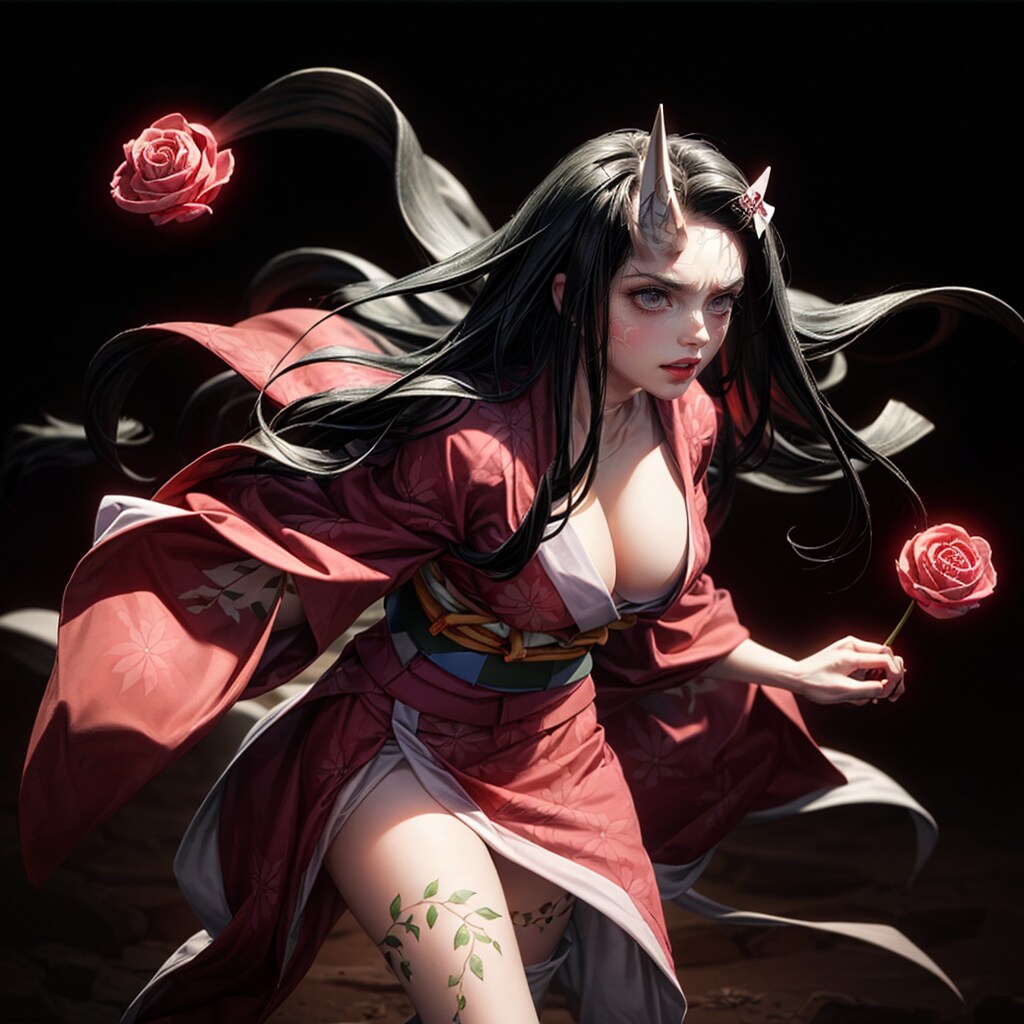 魅惑の禰󠄀豆子！セクシーな鬼化コスプレで巨乳の鬼殺隊メンバーが着物姿を披露