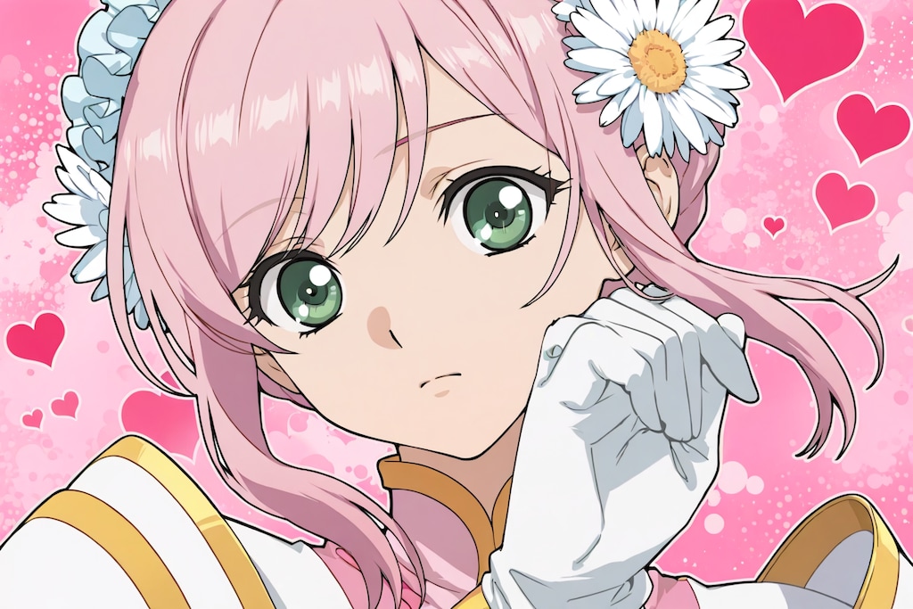 白いガーベラの花と少女