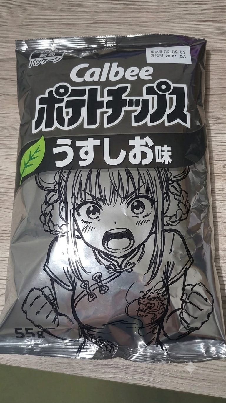 ポテトチップスに落書き