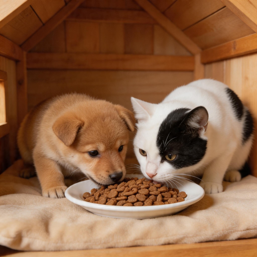 犬（＋猫）　ご飯タイム