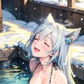 12月30日「カモフラウルフちゃん生誕祭」🎉🎊カモフラビキニで雪見露天風呂♨️👙 2枚目