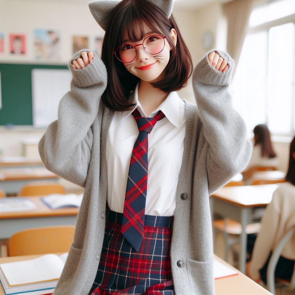眼鏡女子 楓の猫耳