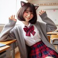 眼鏡女子 楓の猫耳 2枚目