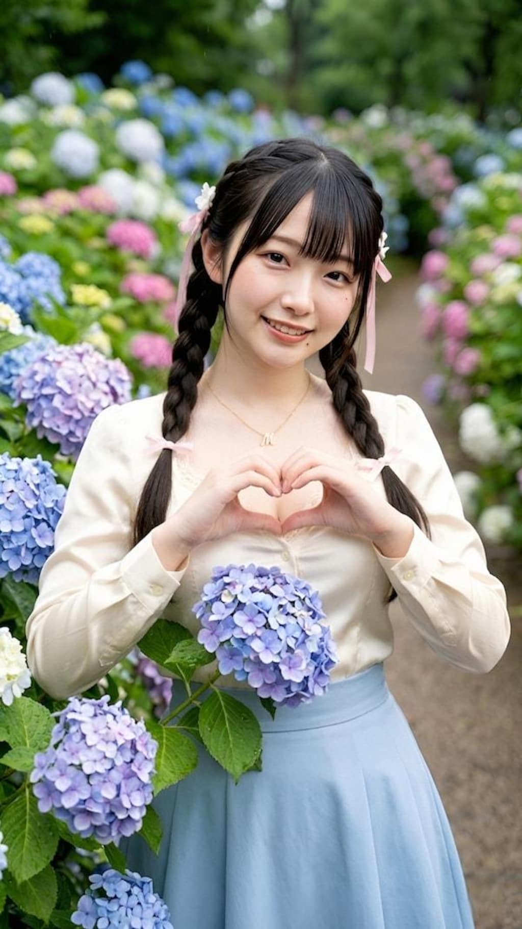 紫陽花と彼女