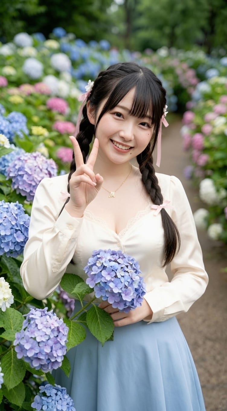 紫陽花と彼女