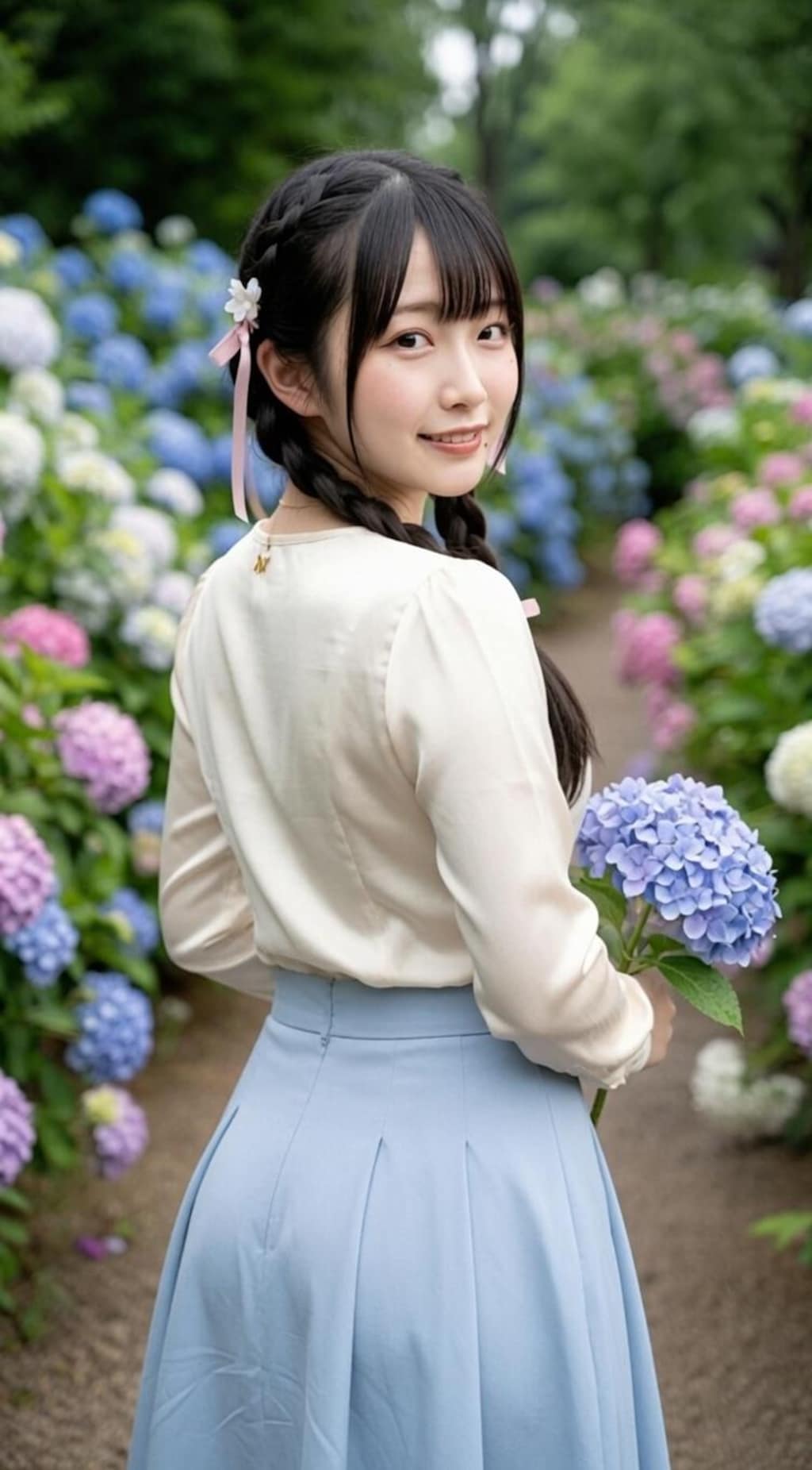 紫陽花と彼女