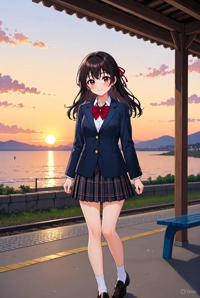 海が見える駅 | の人気AIイラスト・グラビア