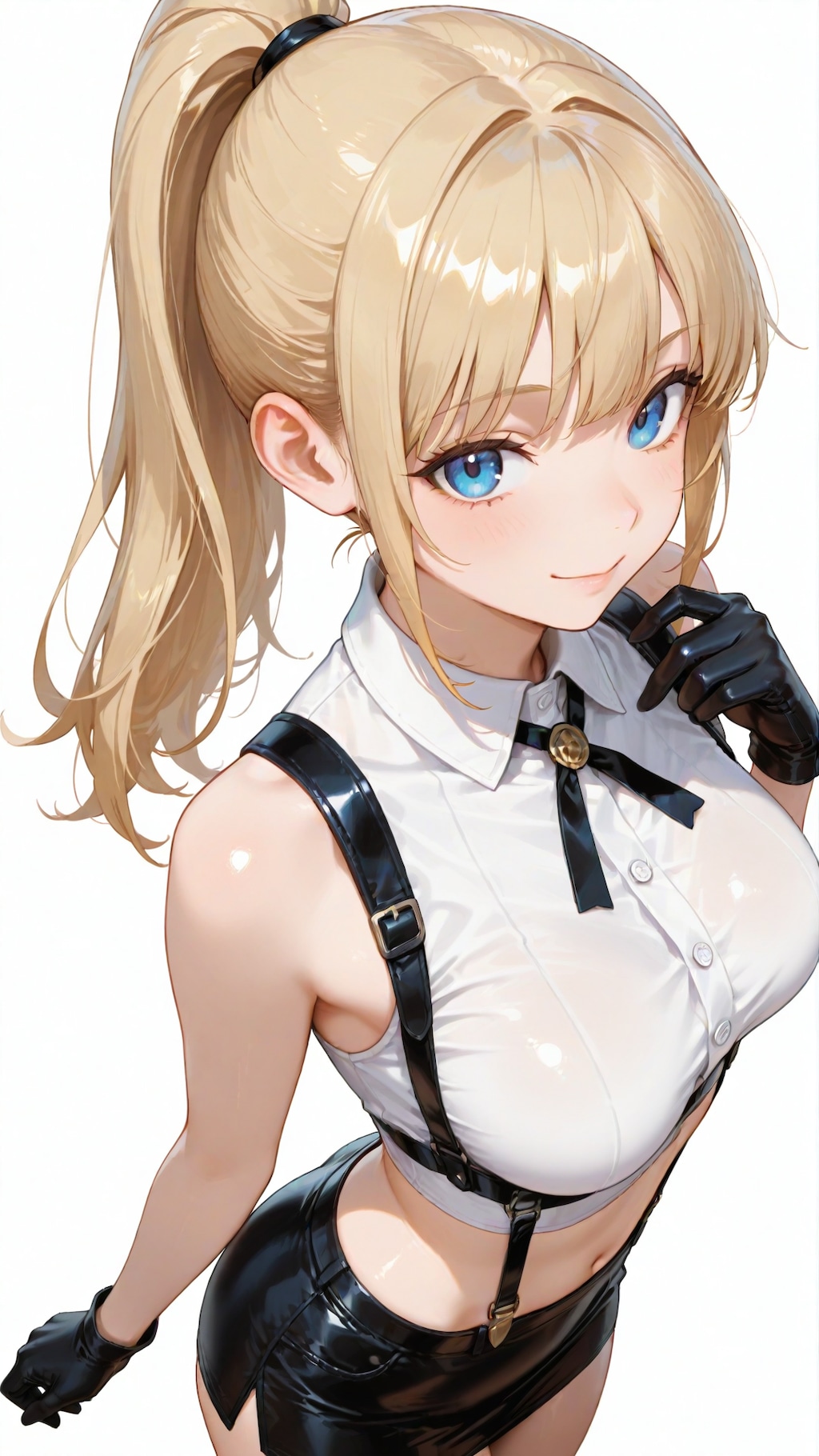 ノースリーブクロップドシャツ