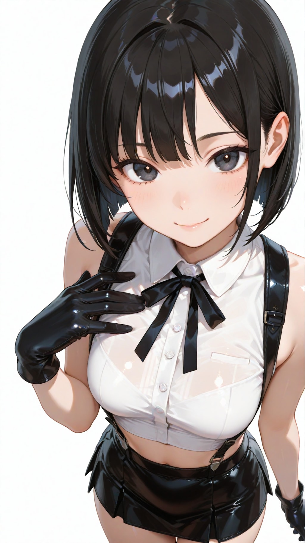 ノースリーブクロップドシャツ