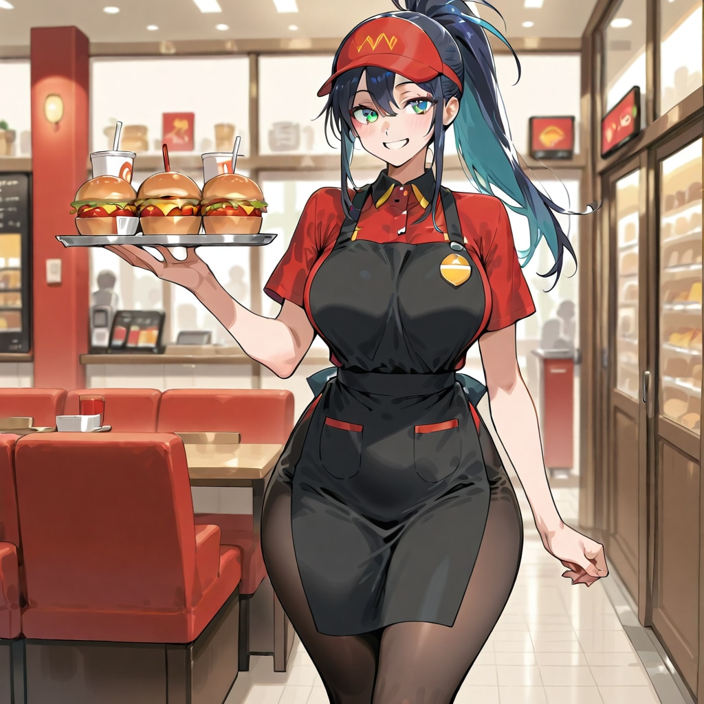 ファストフード店員 | の人気AIイラスト・グラビア