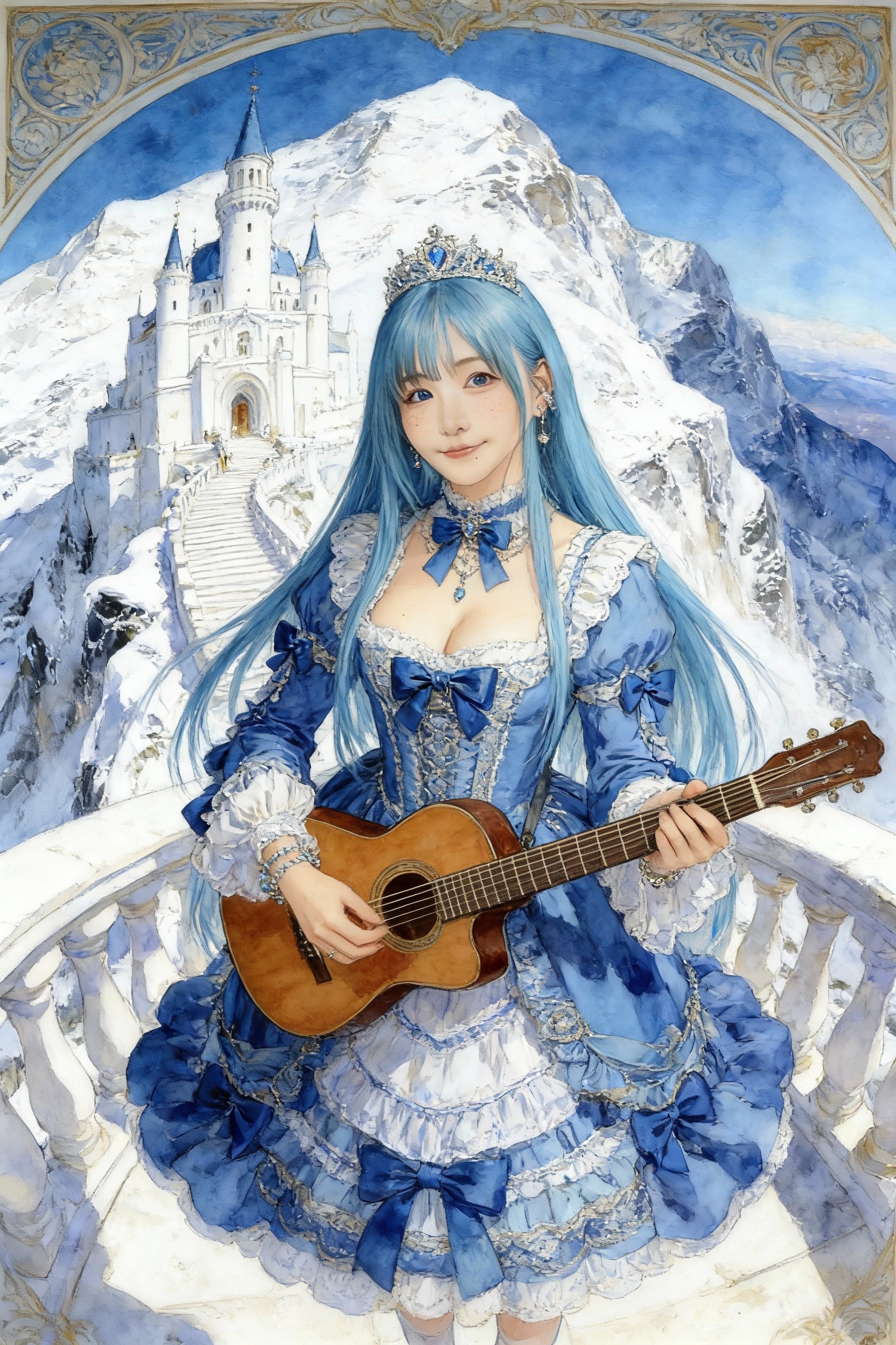 ギターと雪の女王 | の人気AIイラスト・グラビア