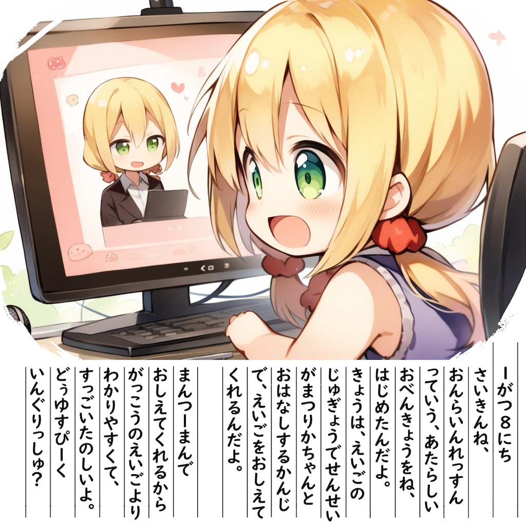 【絵日記】おんらいんれっすんです