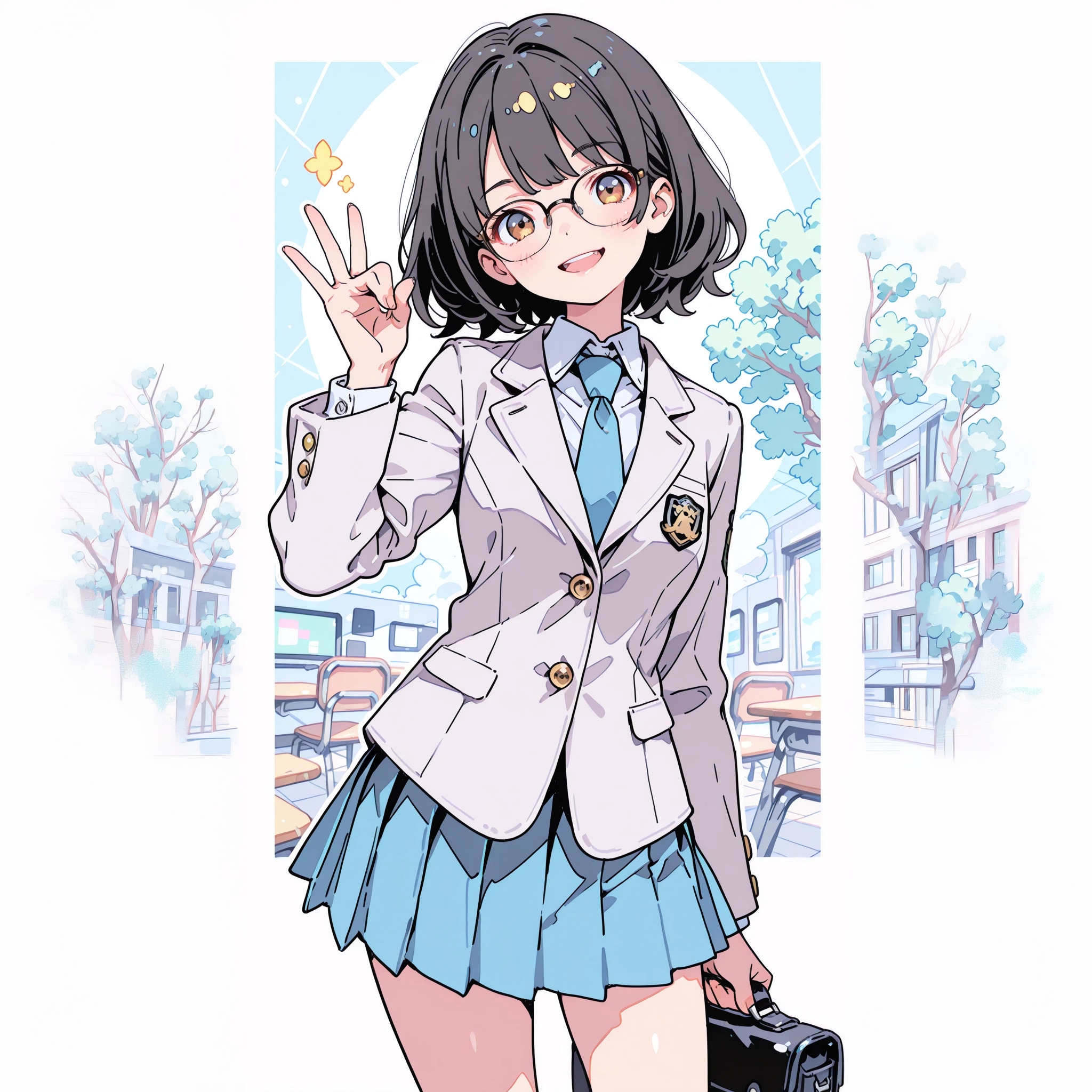 眼鏡っ子が楽しそうだ👍 | の人気AIイラスト・グラビア