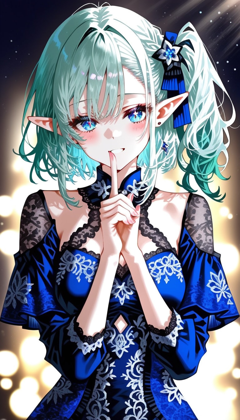 Days AI「青いドレスを着たエルフお嬢様」
