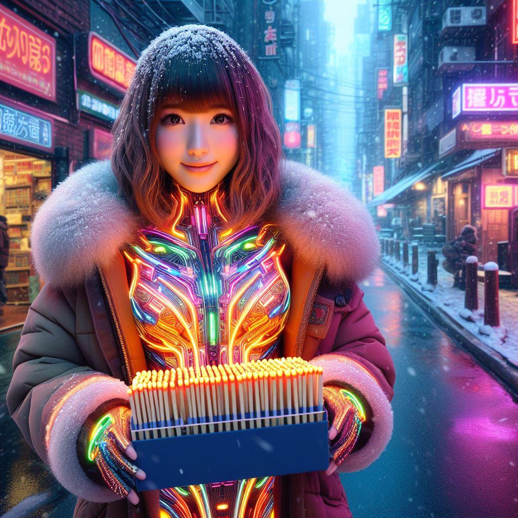 マッチ売りの少女 in サイバーパンクシティ