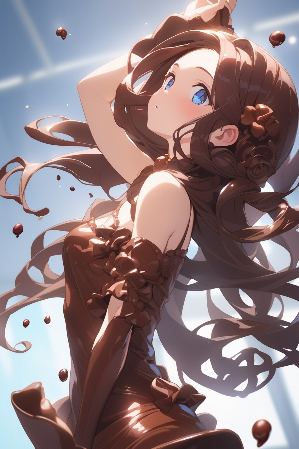 チョコレートで作られた女の子の服装