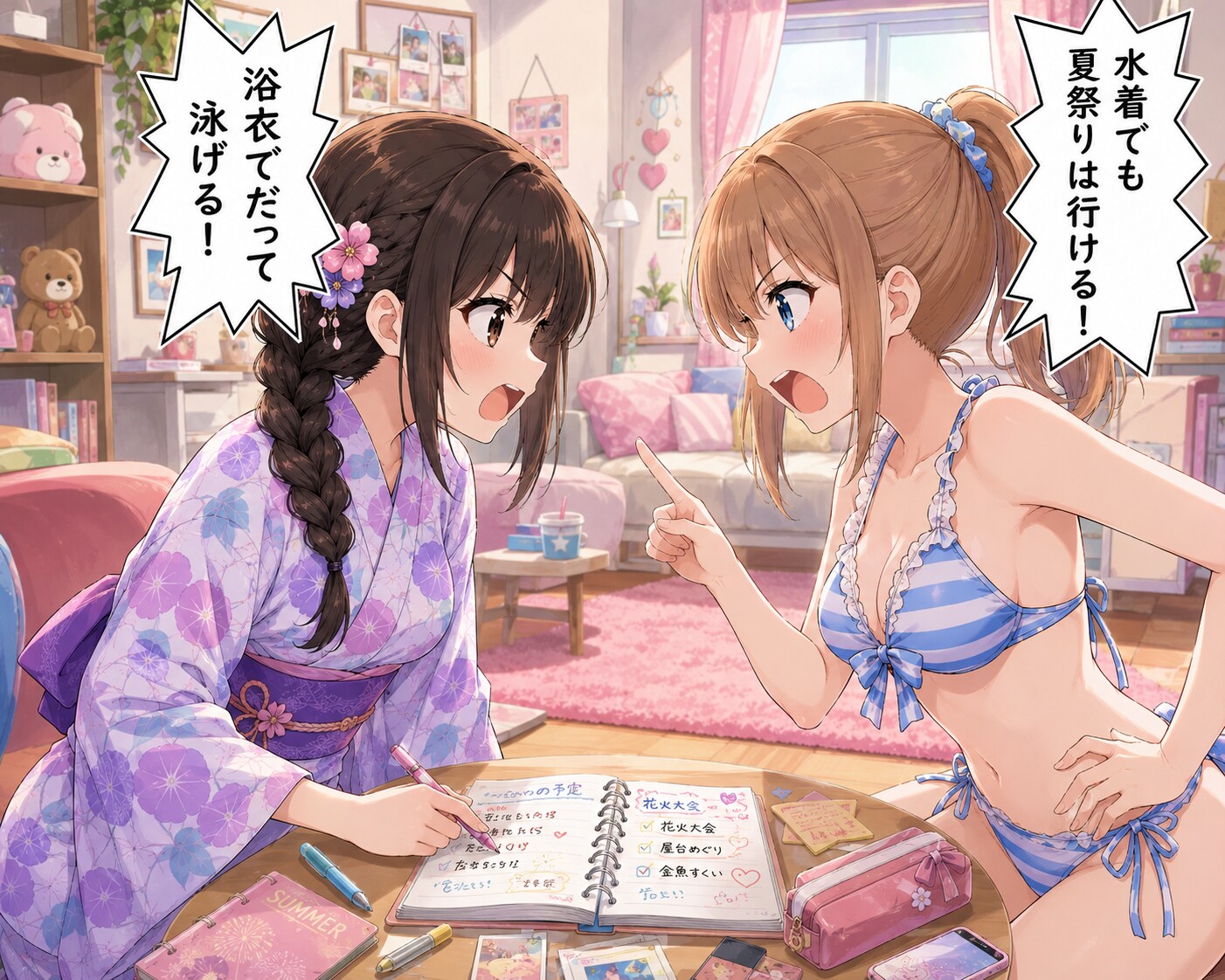 浴衣vs水着