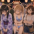 浴衣vs水着 2枚目