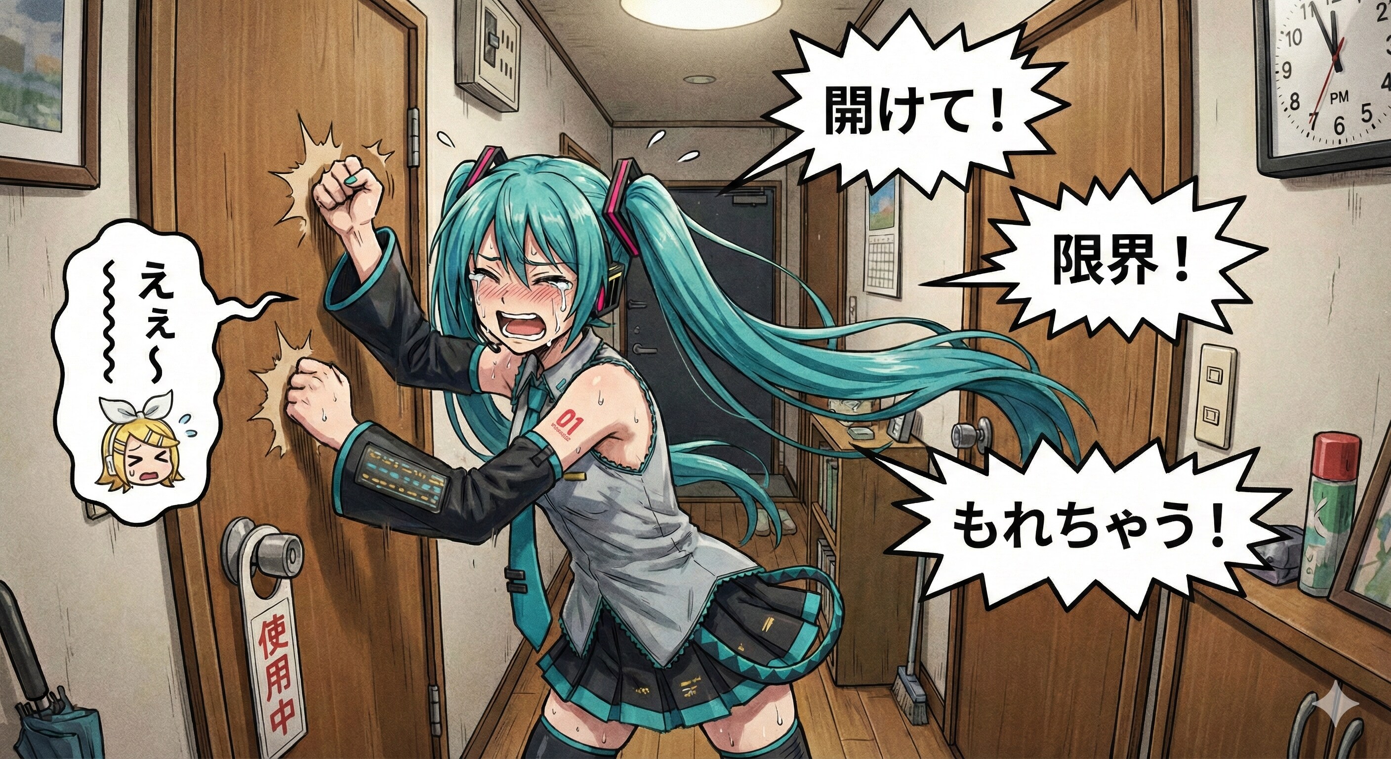 自宅でミクさんピンチ😖