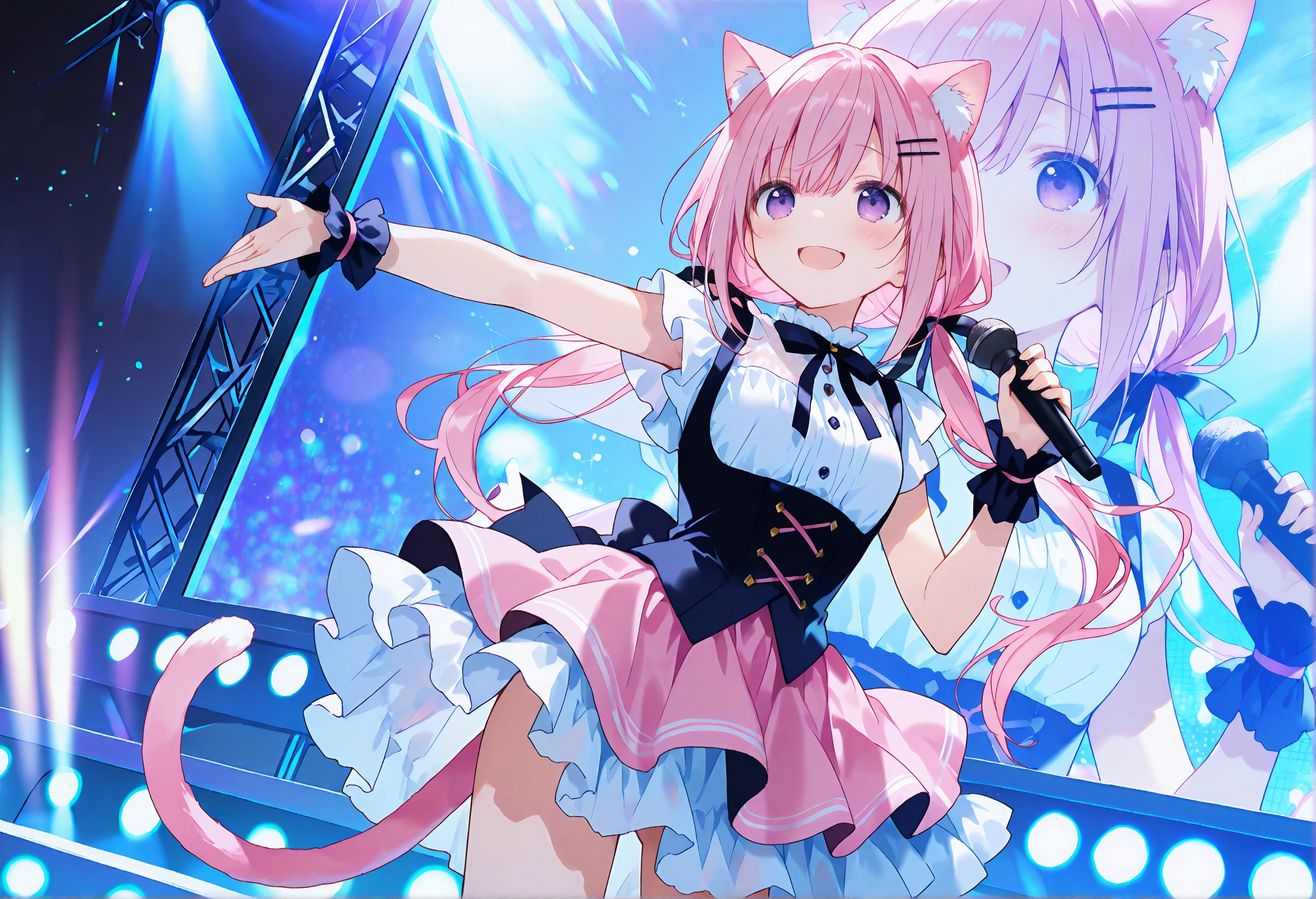 アイドル猫耳桃香、熱唱する | の人気AIイラスト・グラビア