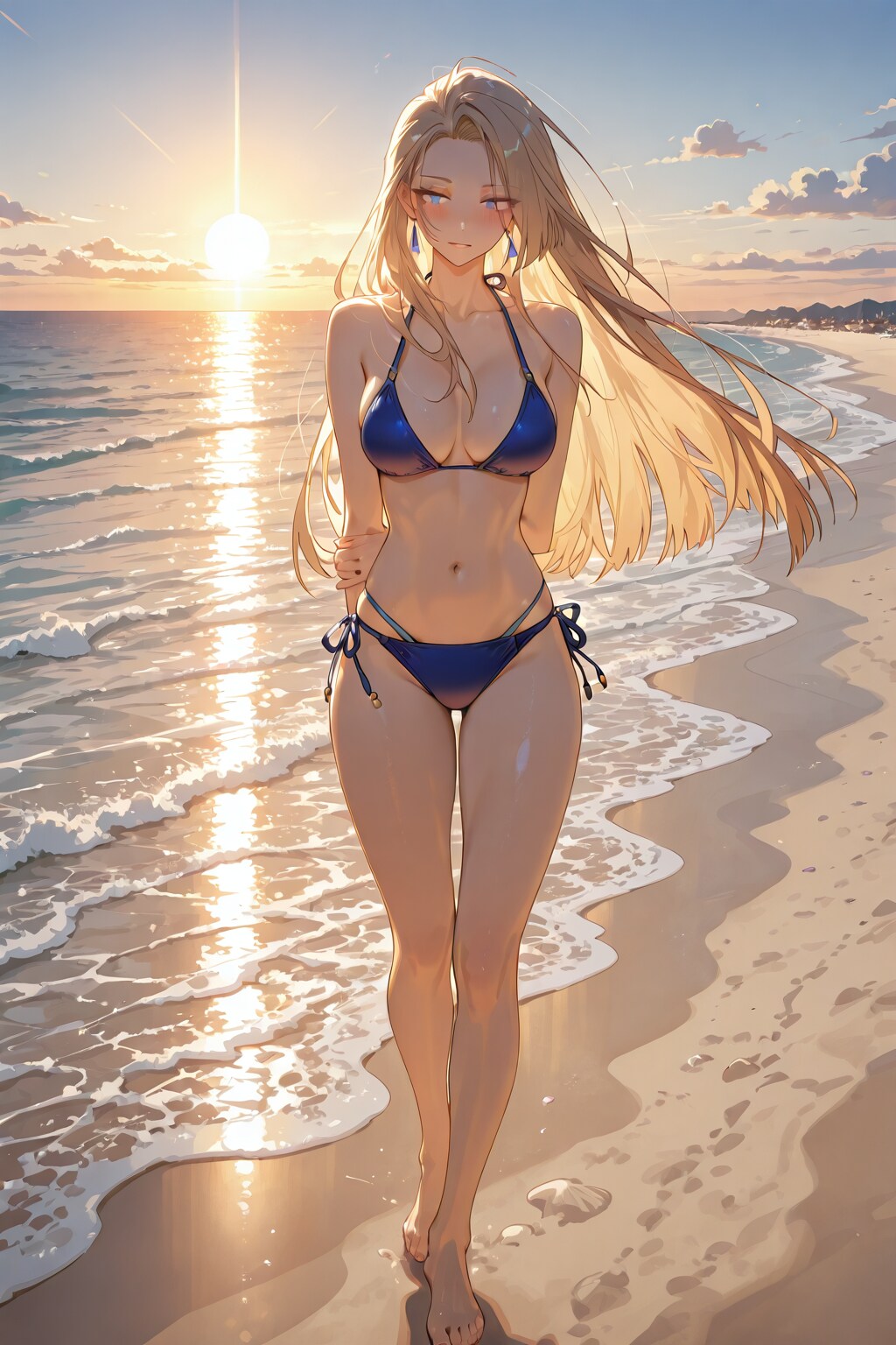 朝の浜辺