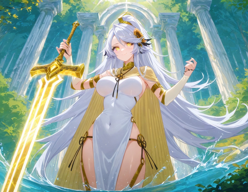 聖剣を与える女神