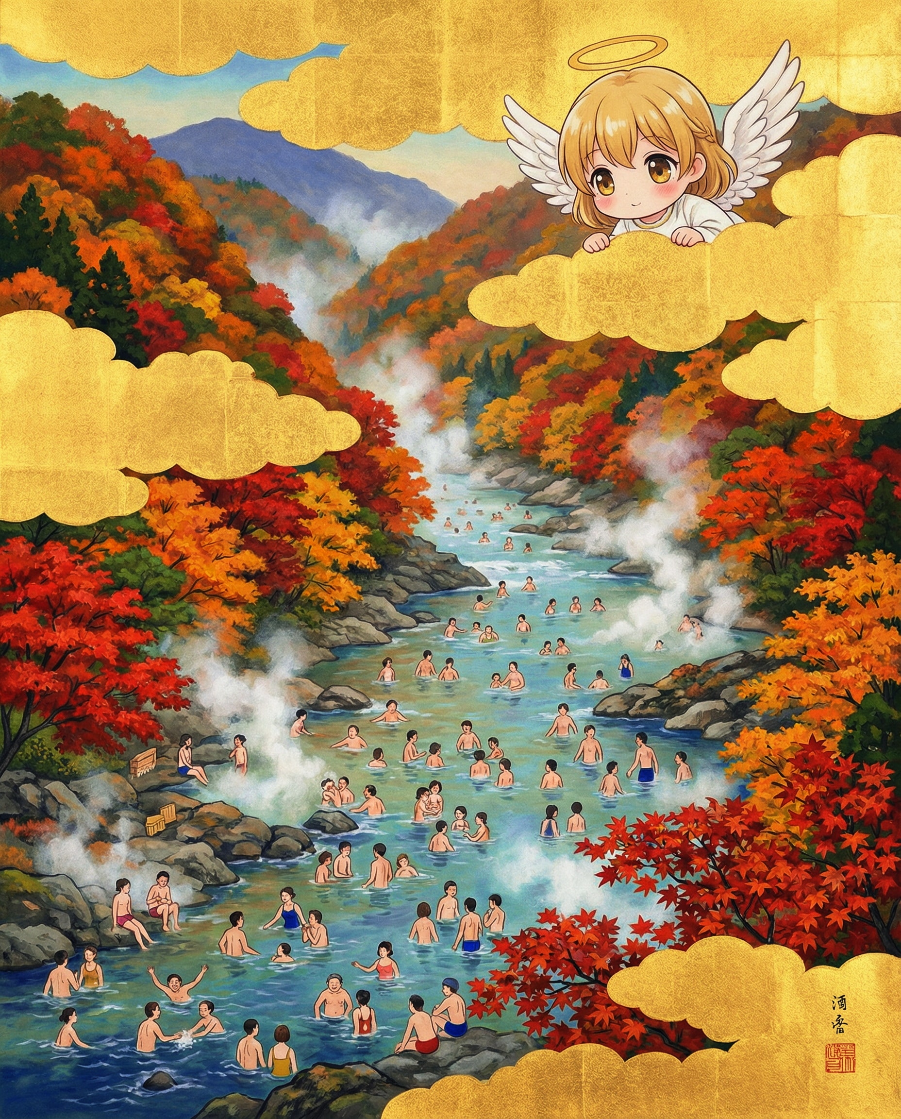 川湯温泉 仙人風呂 | の人気AIイラスト・グラビア