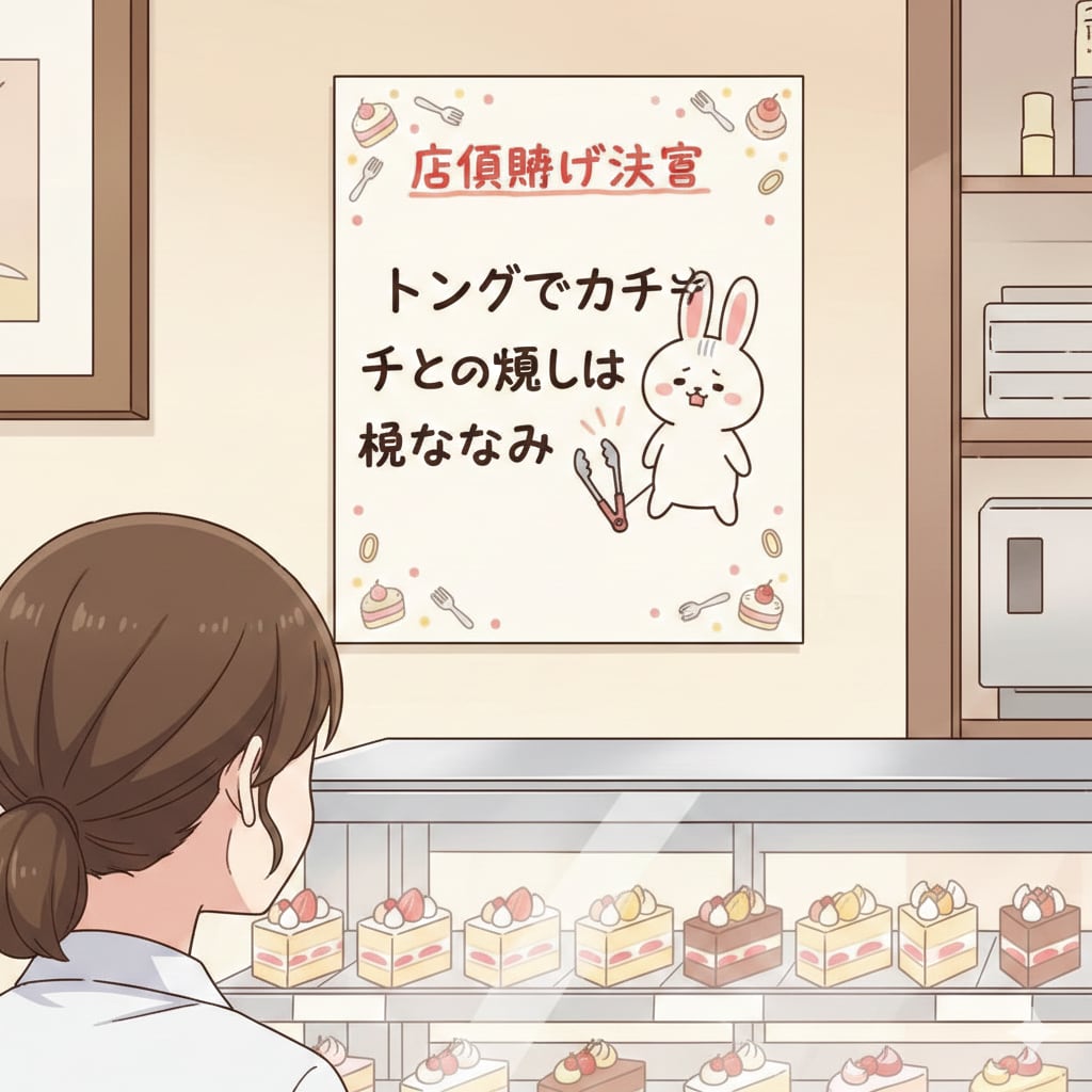 ケーキ屋の店員向けの注意書き | の人気AIイラスト・グラビア