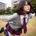 眼鏡女子 楓の飛ぶ練習 2枚目