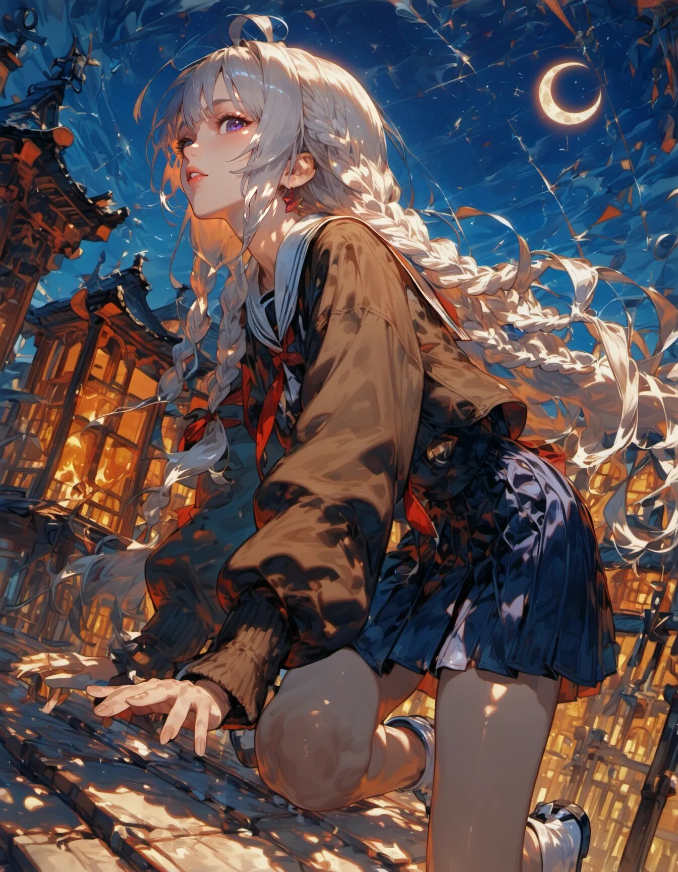 Long Braids and City Lights | の人気AIイラスト・グラビア