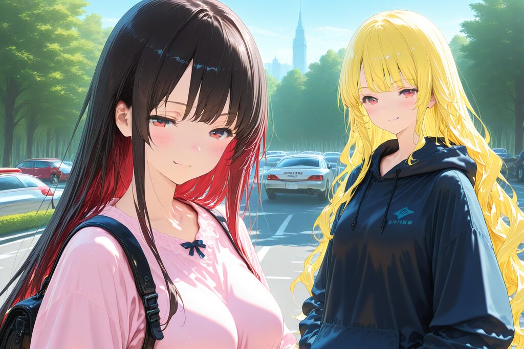 大き目サイズの服、二人組02