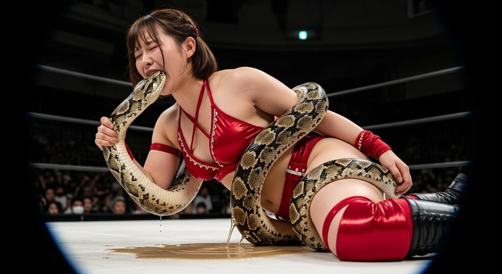 異業種格闘戦 人VS蛇 YURINAも敗北し失禁K.O.させられる
