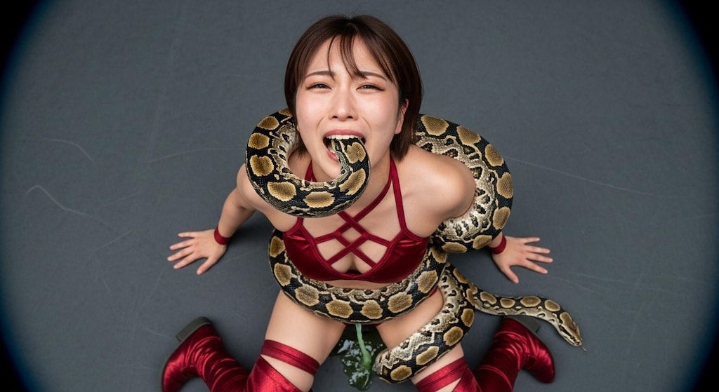 異業種格闘戦 人VS蛇 YURINAも敗北し失禁K.O.させられる