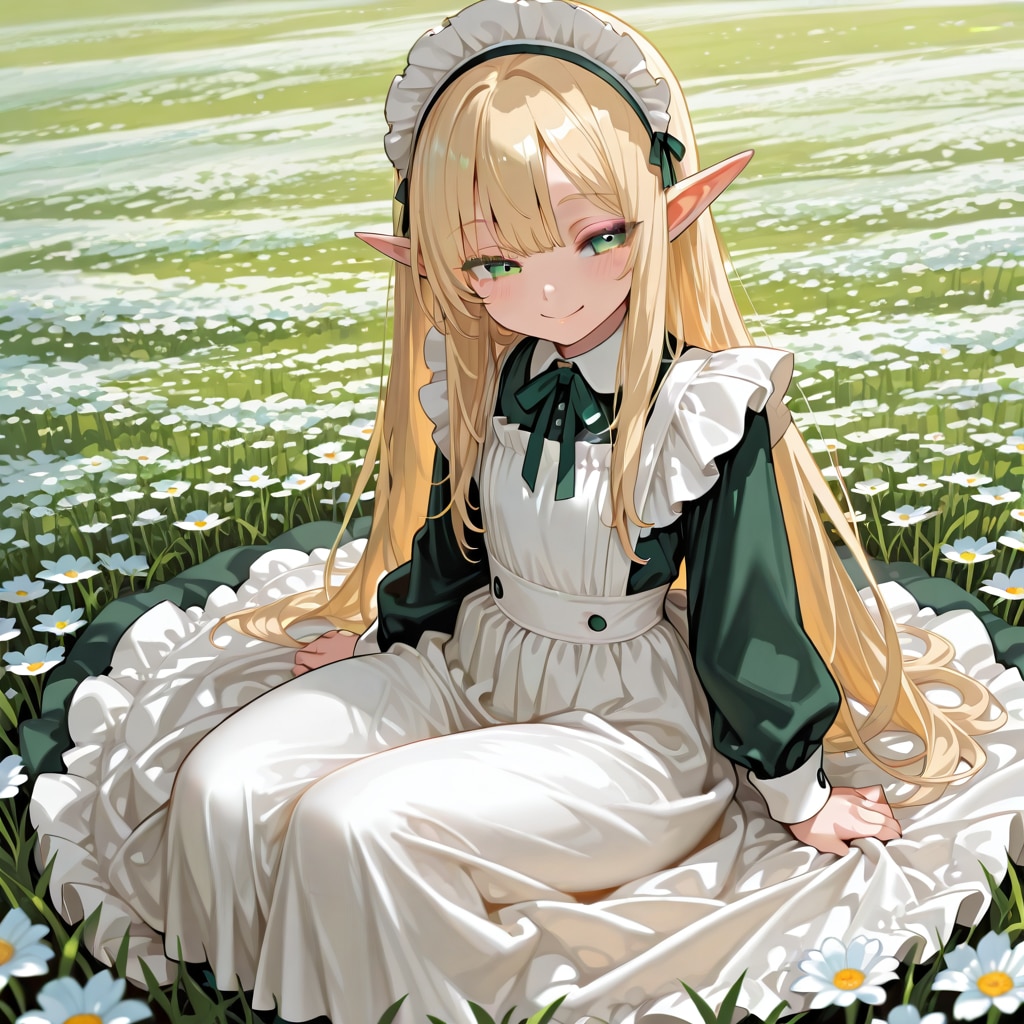 メイドさんと花畑 | の人気AIイラスト・グラビア