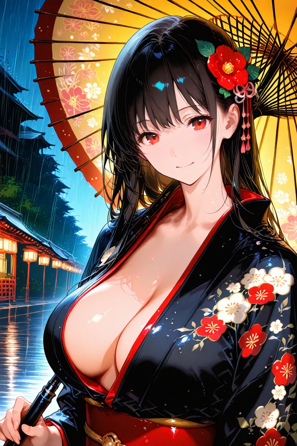 トキヒメ(雨＆セクシー着物＆和傘)