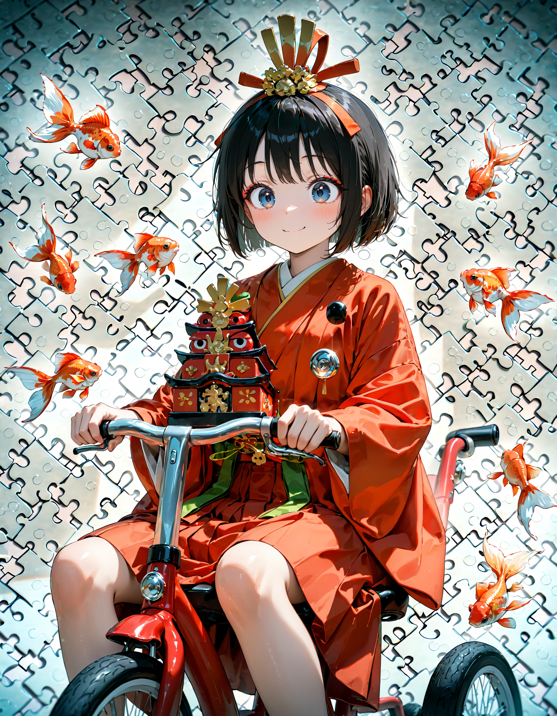 今日は雛祭り・上巳・桃の節句。金魚の日。ジグソーパズルの日。三輪車の日 | の人気AIイラスト・グラビア