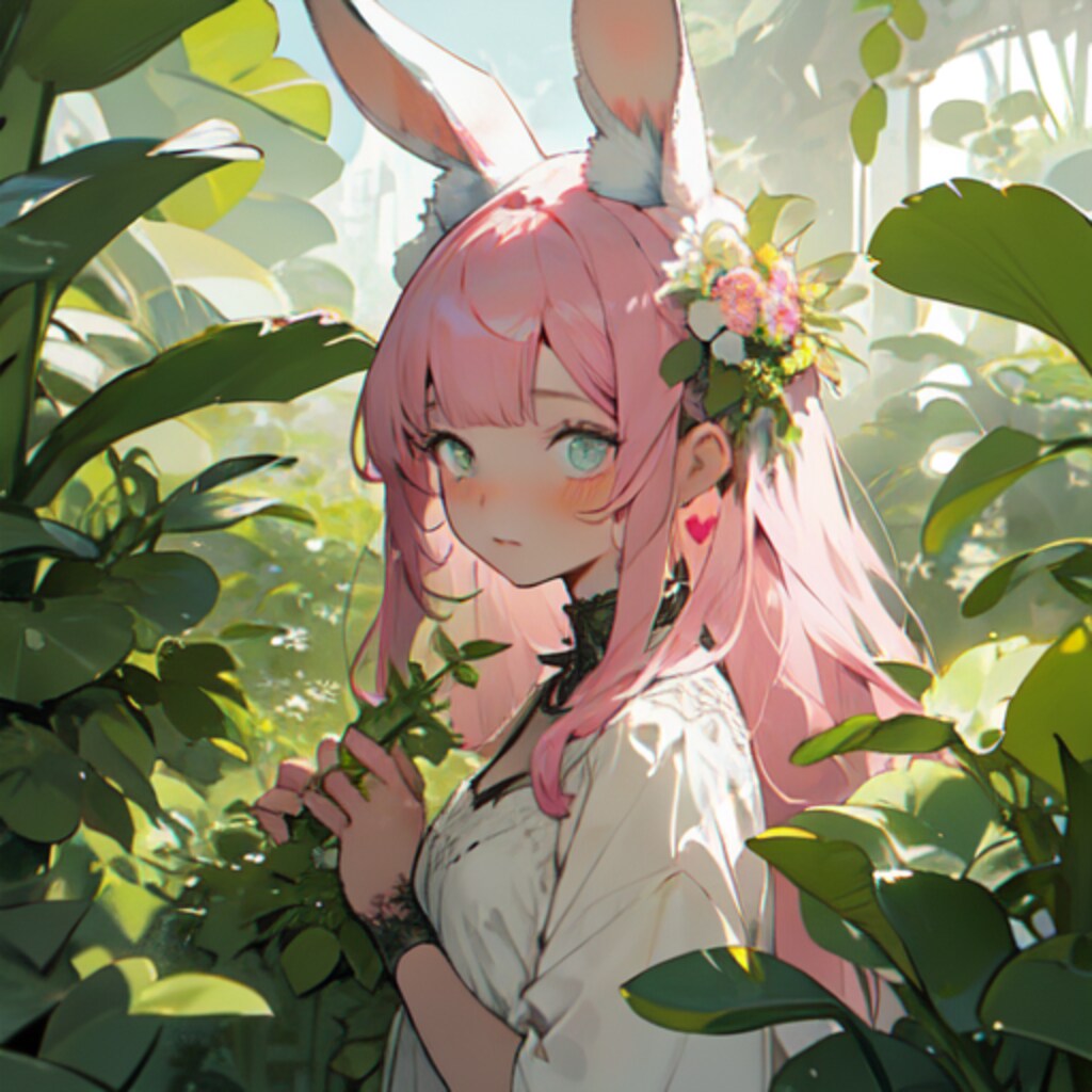 食肉植物とウサギ