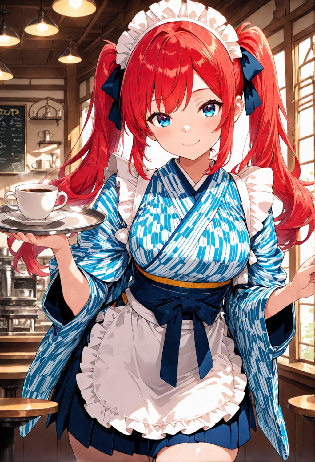 斉田実亜ちゃんを和風メイドに