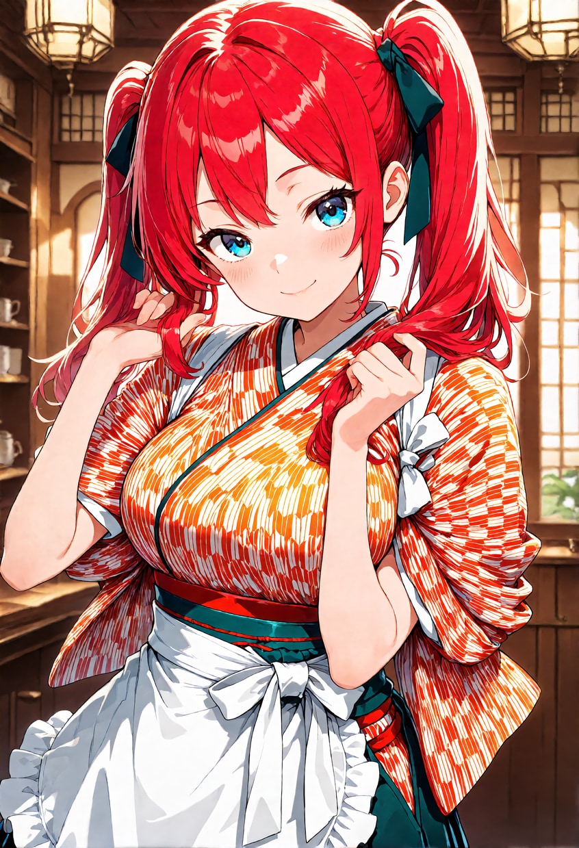 斉田実亜ちゃんを和風メイドに