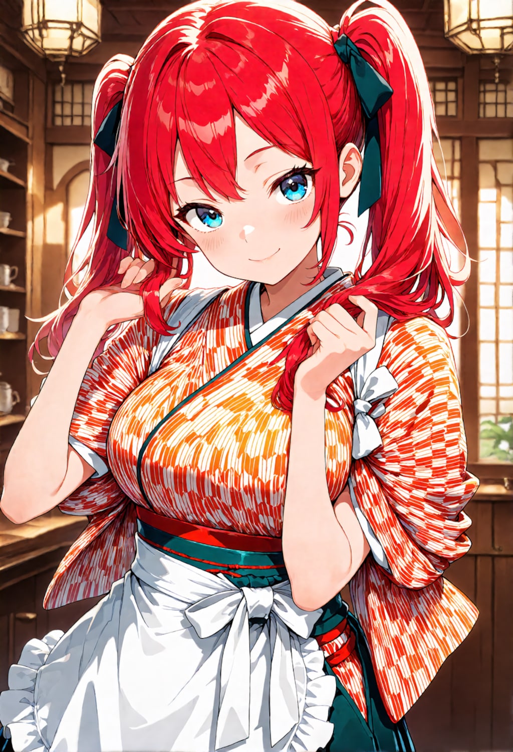 斉田実亜ちゃんを和風メイドに