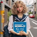 バス停ガール 4枚目
