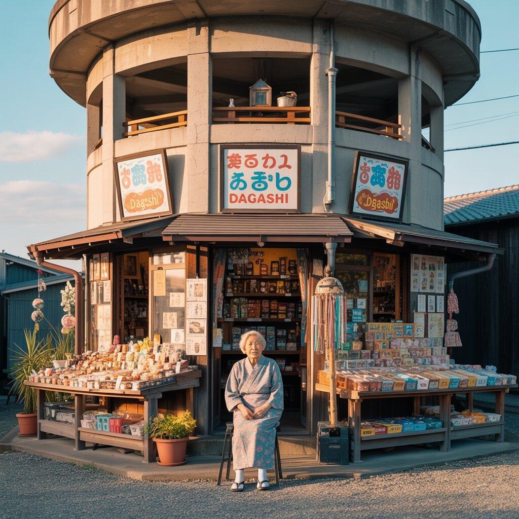 給水塔を占領した駄菓子屋