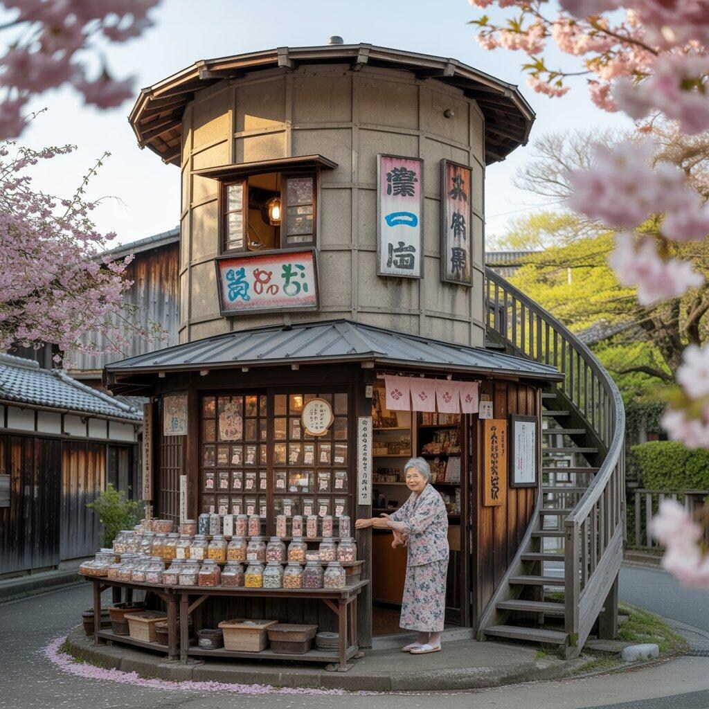 給水塔を占領した駄菓子屋